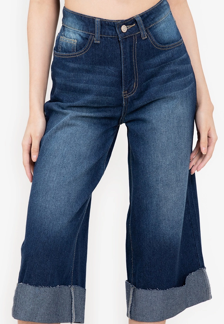 ZALORA BASICS Cuffed Denim Culottes - Billede 3