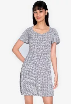 ZALORA BASICS Short Sleeves Fit & Flare Dress