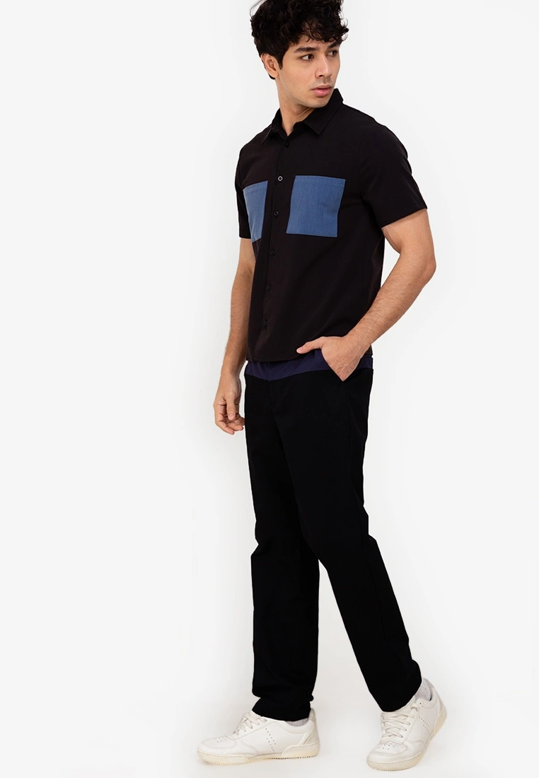 ZALORA BASICS Colour Block Pocket Denim Shirt - Billede 4
