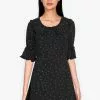 ZALORA BASICS Oversized Collar Dress with Frills