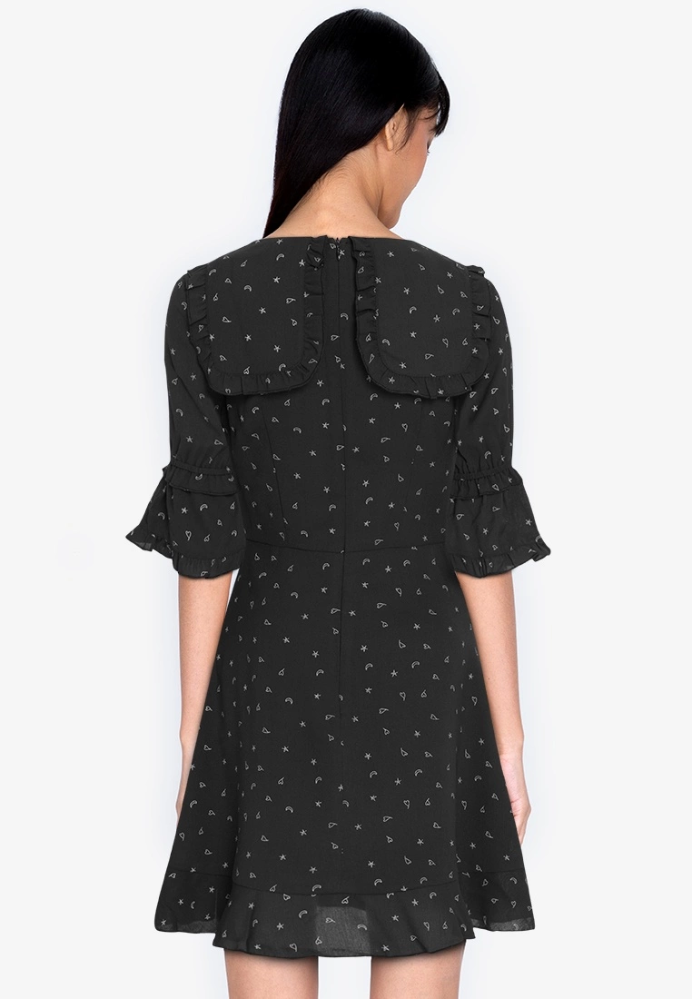 ZALORA BASICS Oversized Collar Dress with Frills - Billede 2