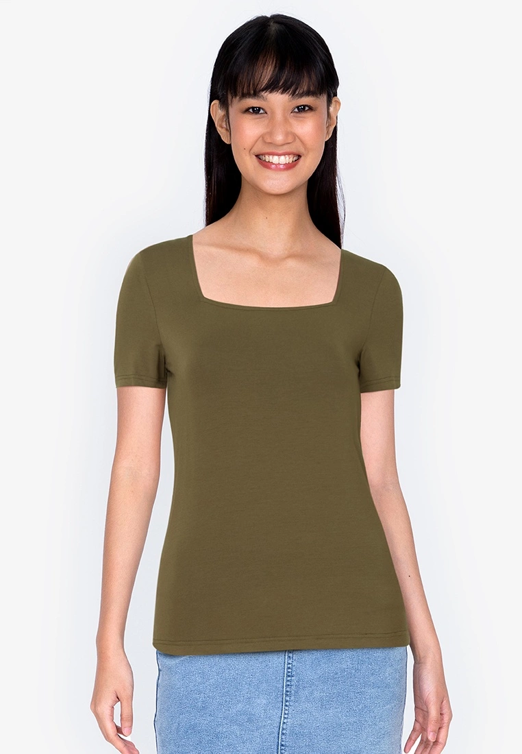 ZALORA BASICS Square Neck Top