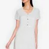 ZALORA BASICS V Neck Eyelet Dress