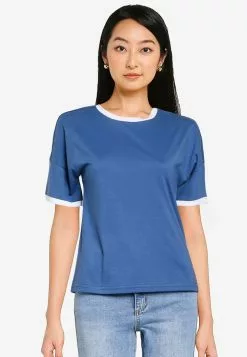 ZALORA BASICS Contrast Collar T-Shirt