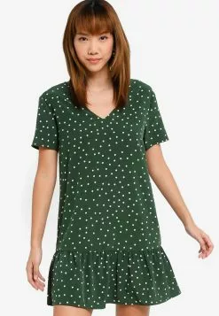 ZALORA BASICS Back Keyhole Detail Ruffle Dress