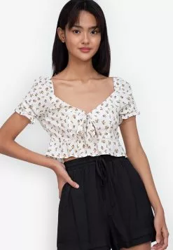 ZALORA BASICS Tie Front Top