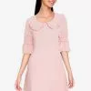 ZALORA BASICS Oversized Collar Dress with Frills