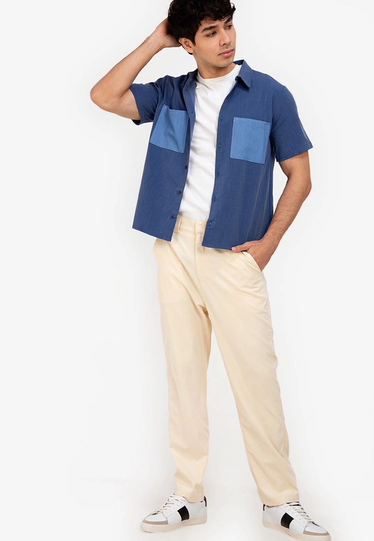 ZALORA BASICS Colour Block Pocket Denim Shirt - Billede 4