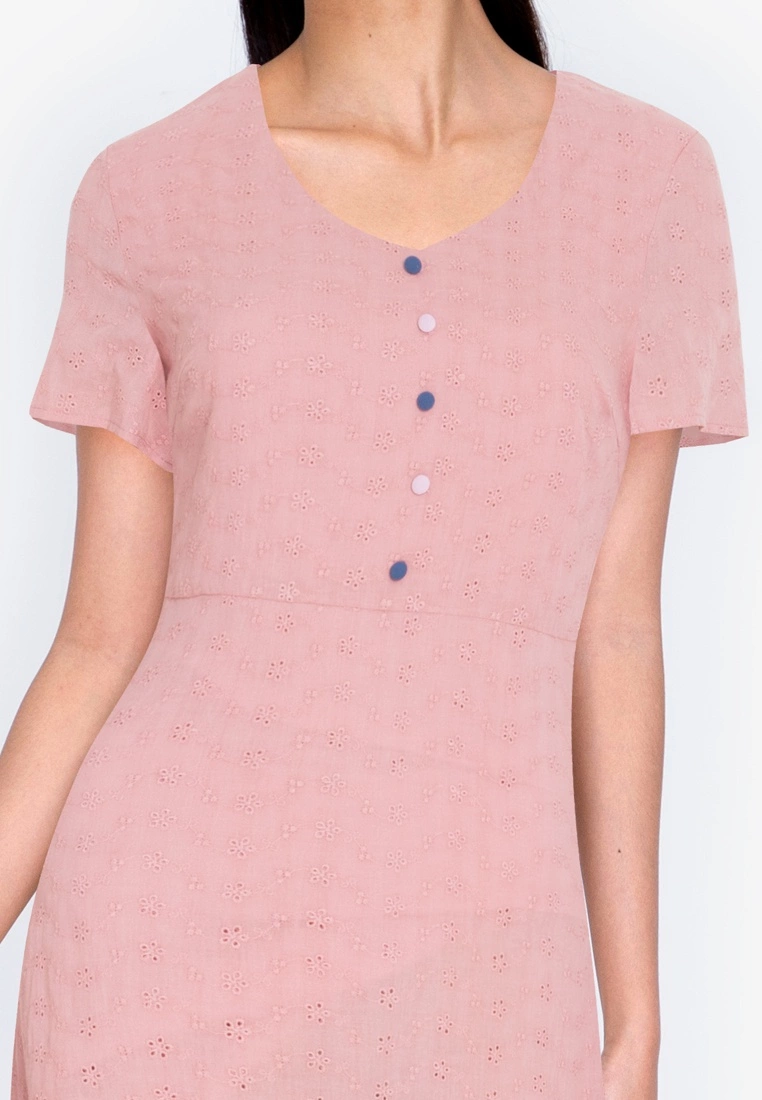 ZALORA BASICS V Neck Eyelet Dress - Billede 3