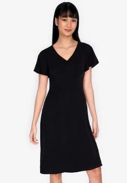 ZALORA BASICS Flare Sleeve Midi Dress with Slit