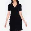 ZALORA BASICS Short Sleeve Drape Front Dress