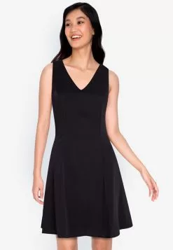ZALORA BASICS Cross Back Fit and Flare Dress
