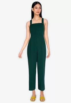 ZALORA BASICS Pinafore Jumpsuit With Belt