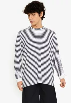 ZALORA BASICS Striped Long-Sleeve T-Shirt