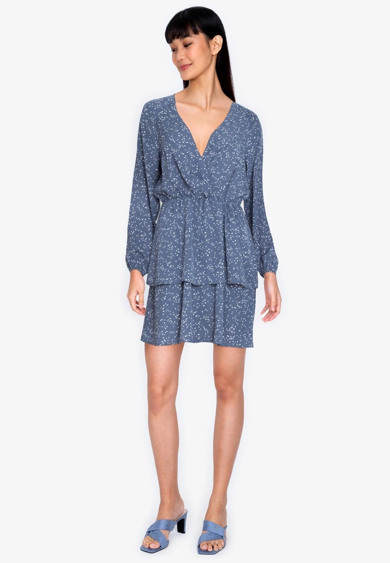 ZALORA BASICS Tiered Mini Wrap Dress - Billede 4
