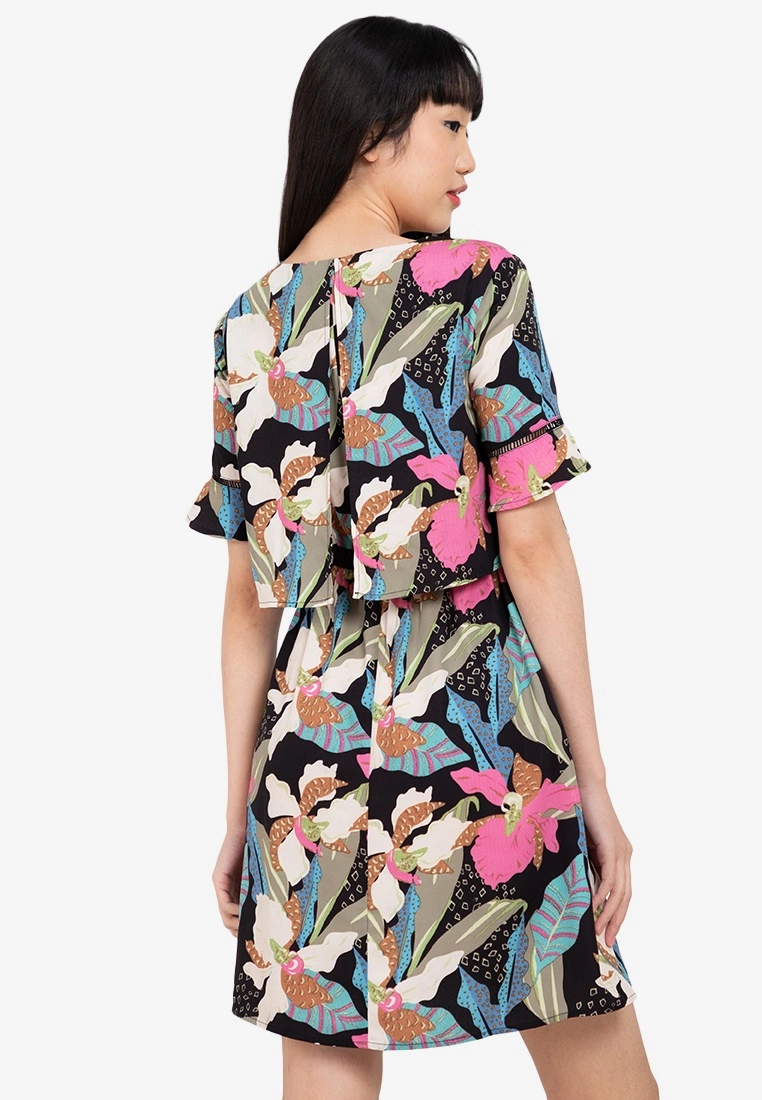 ZALORA BASICS 100% Recycled Polyester Layer Mini Dress - Billede 2