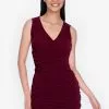 ZALORA BASICS Ruched Detail V Neck Dress