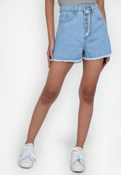 ZALORA BASICS Back Ghost Pocket Denim Shorts