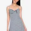 ZALORA BASICS Knot Front Cami Mini Dress