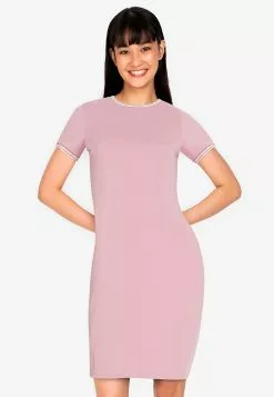 ZALORA BASICS Contrast Trim Bodycon Dress