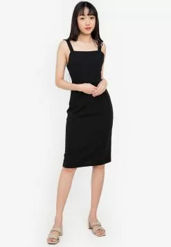 ZALORA BASICS 100% Recycled Polyester Fitted Dress