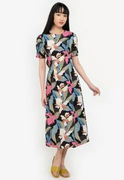 ZALORA BASICS 100% Recycled Polyester Midi Dress