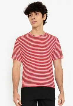 ZALORA BASICS Quarter Stripes T-Shirt