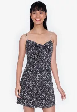 ZALORA BASICS Knot Front Cami Mini Dress