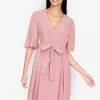 ZALORA BASICS Flare Sleeve Pleated Mini Dress