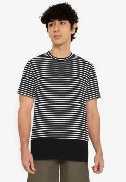 ZALORA BASICS Quarter Stripes T-Shirt