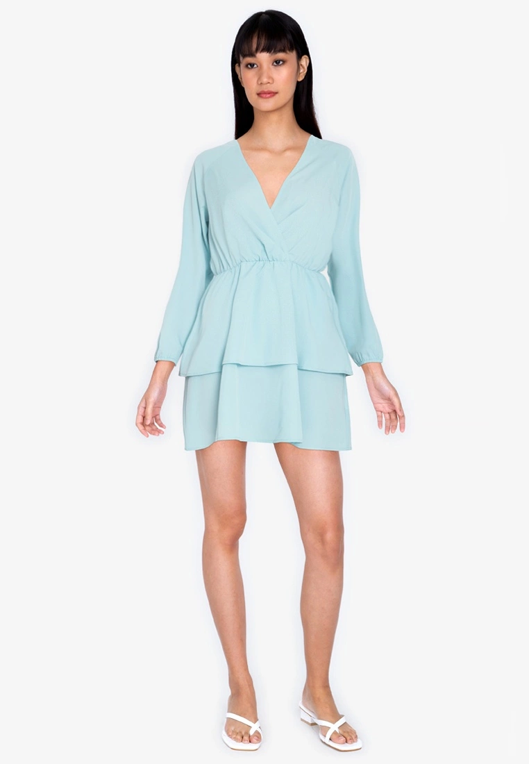 ZALORA BASICS Tiered Mini Wrap Dress - Billede 4