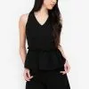 ZALORA BASICS Cross Back Peplum Top