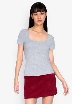 ZALORA BASICS Cap Sleeve Ribbed Top