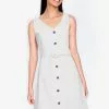 ZALORA BASICS Button Down A-Line Dress with Belt