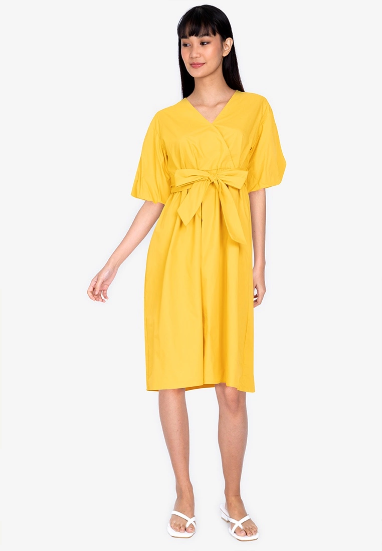 ZALORA BASICS Balloon Sleeve Midi Dress