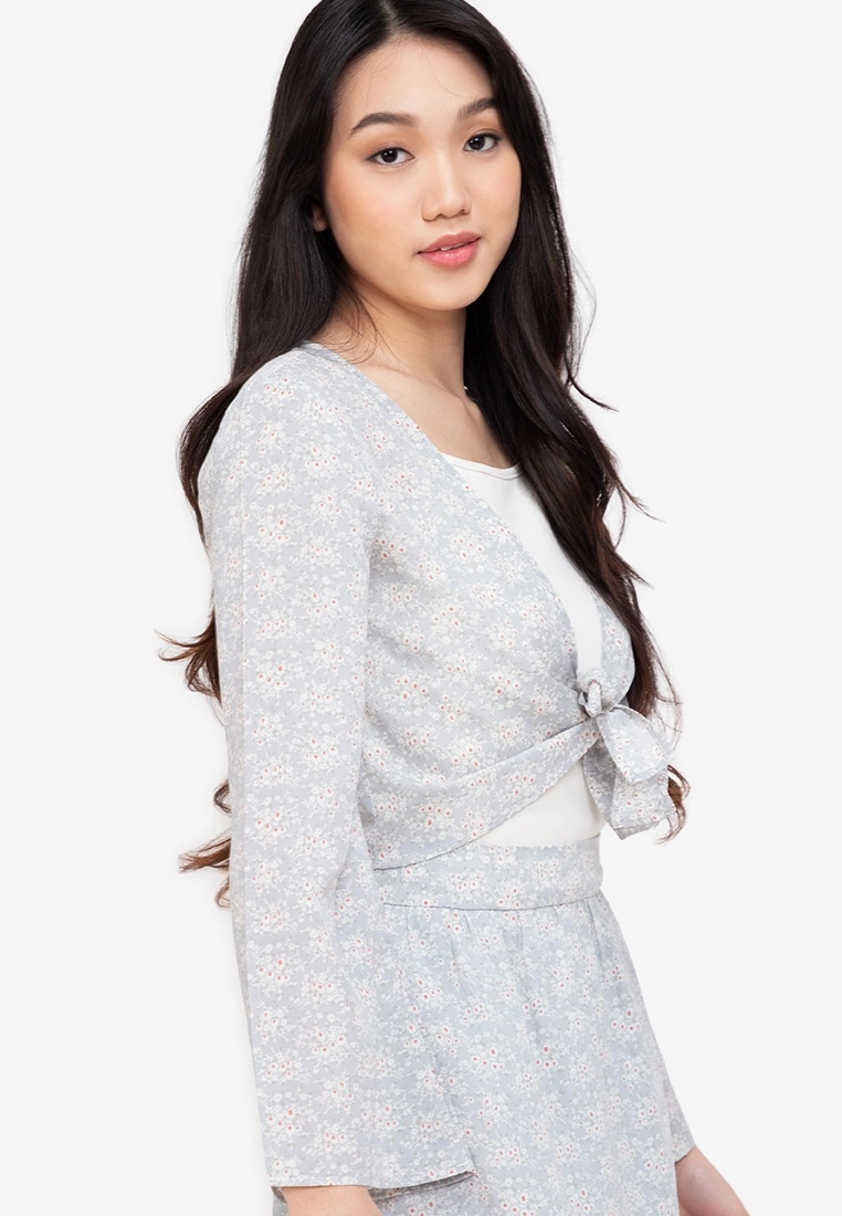 ZALORA BASICS Tie Front Crop Kimono Cardigan - Billede 3