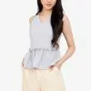 ZALORA BASICS Cross Back Peplum Top