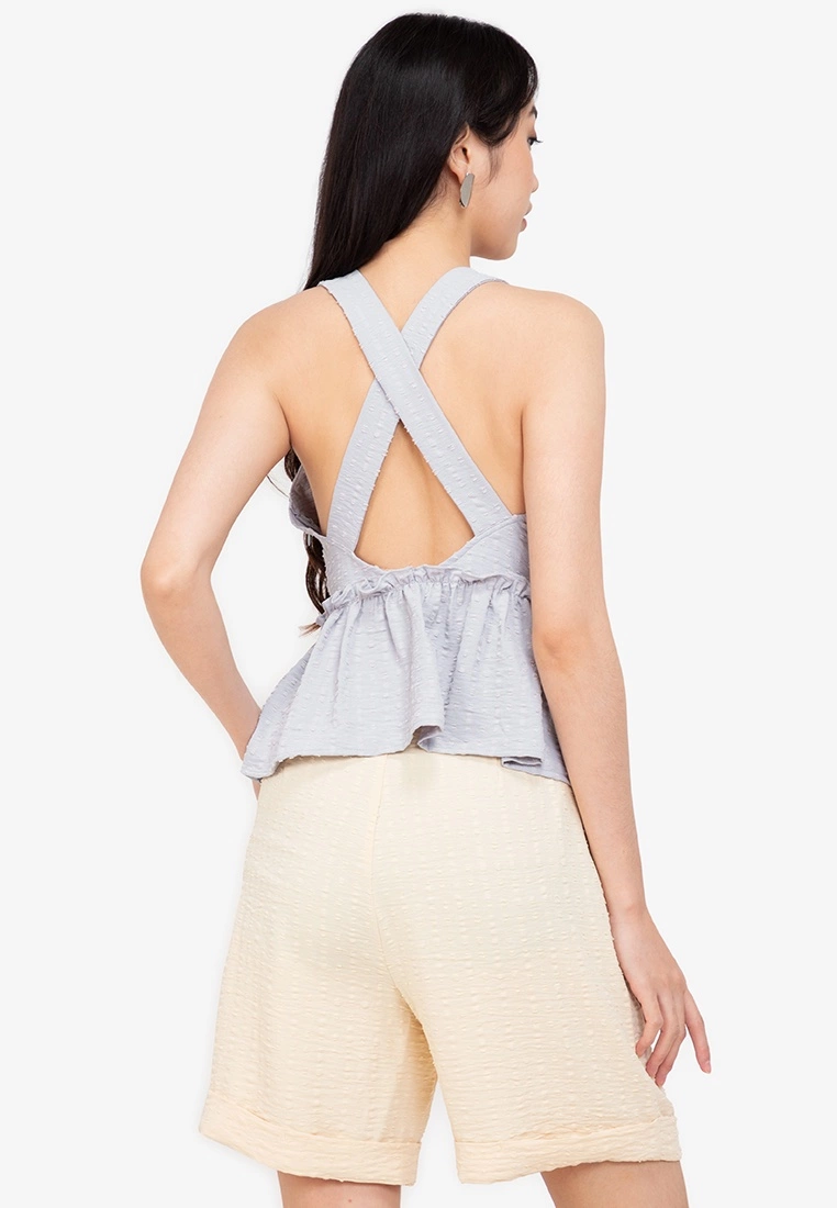 ZALORA BASICS Cross Back Peplum Top - Billede 2