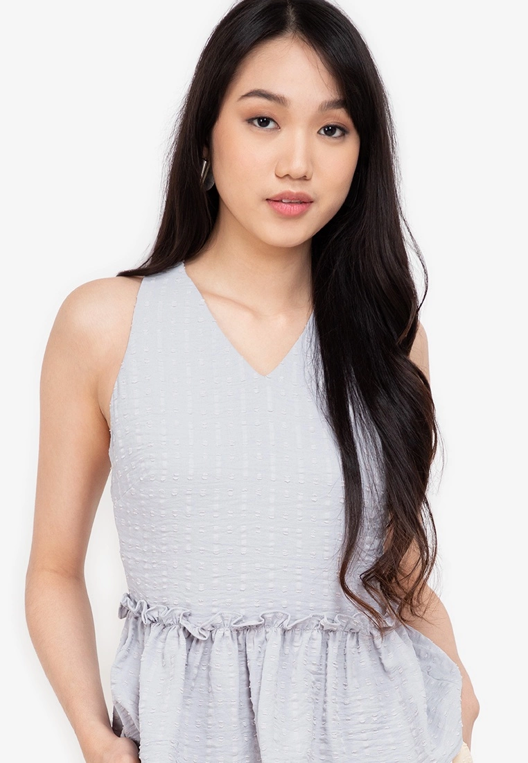 ZALORA BASICS Cross Back Peplum Top - Billede 3