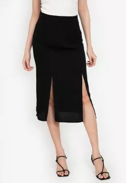 ZALORA BASICS Front Split Skirt