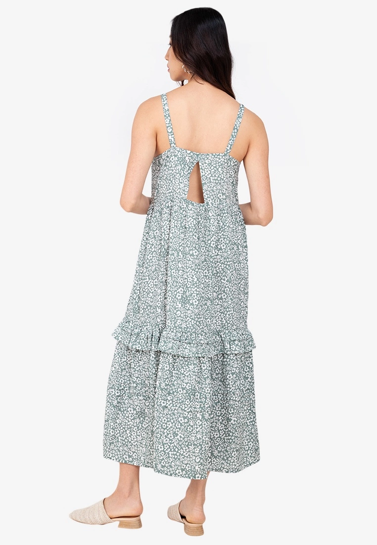 ZALORA BASICS Sleeveless Ruffle Tiered Midi Dress - Billede 2