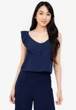 ZALORA BASICS Ruffle Detail Cami Top
