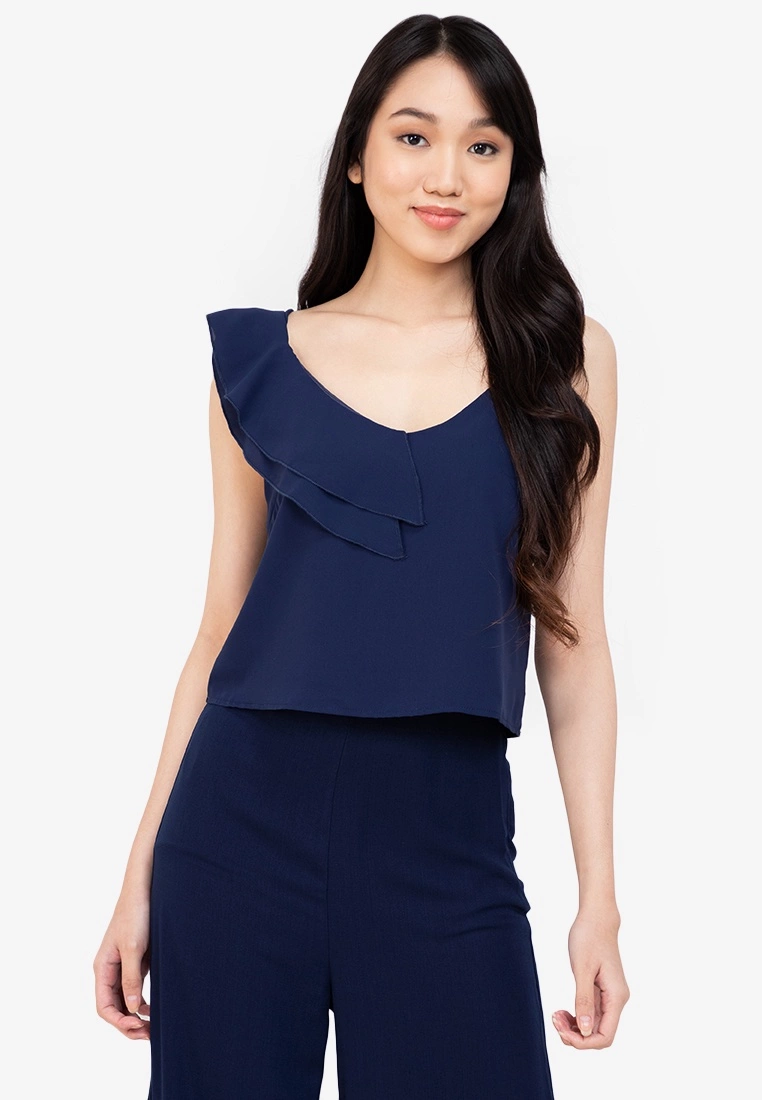 ZALORA BASICS Ruffle Detail Cami Top