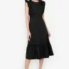 ZALORA BASICS Frill Detail Midi Dress
