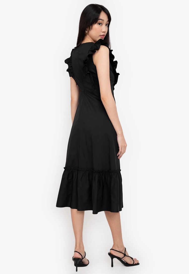 ZALORA BASICS Frill Detail Midi Dress - Billede 2