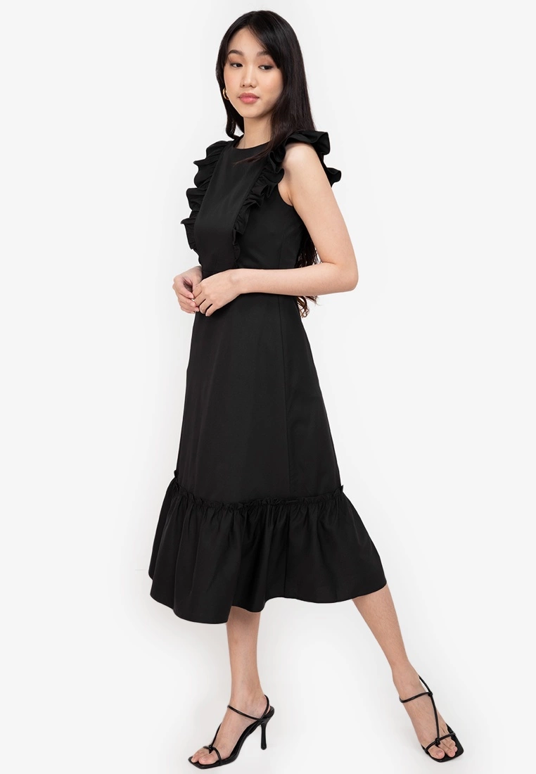 ZALORA BASICS Frill Detail Midi Dress - Billede 4