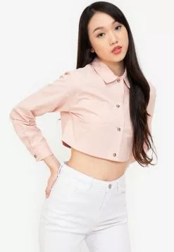 ZALORA BASICS Cropped Shirt