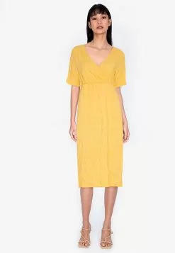 ZALORA BASICS Short Sleeve Shirred Dress