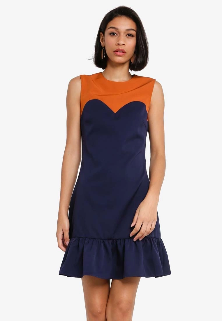 ZALORA BASICS Colourblock A Line Dress