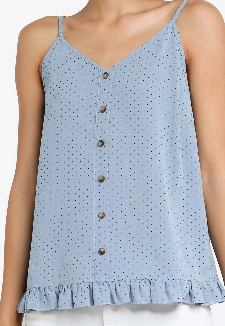 ZALORA BASICS Mini Ruffle Hem Button Detail Top - Billede 3